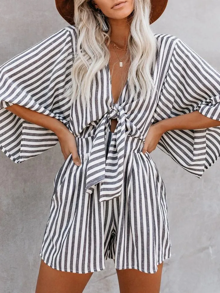 Leopard Print V-neck Loose Jumpsuit for Women