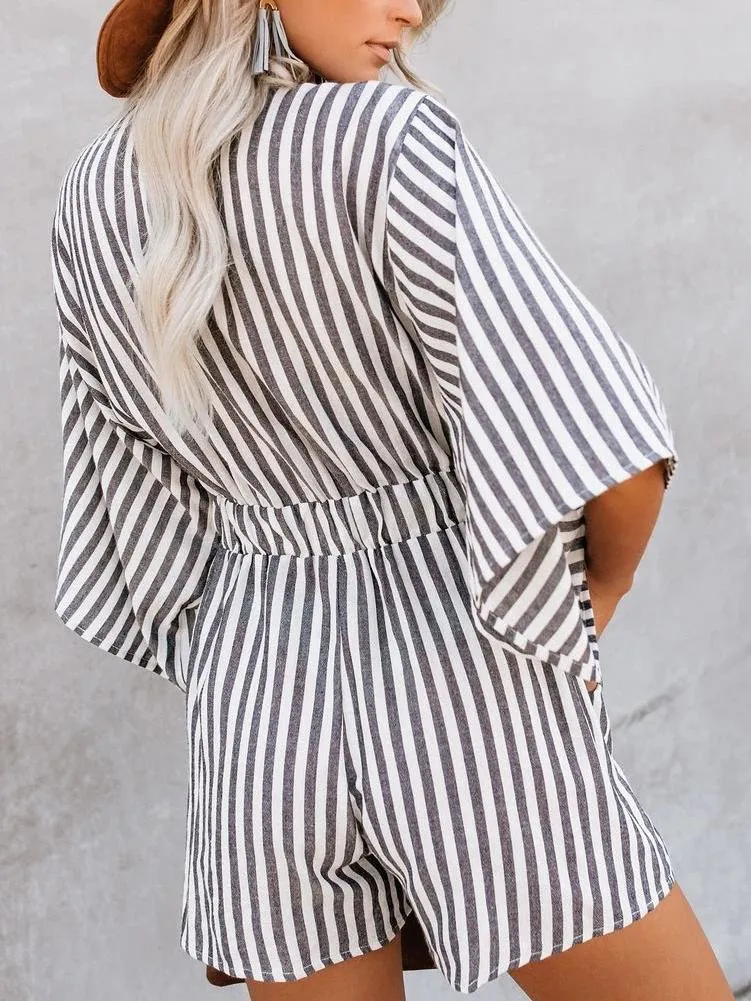 Leopard Print V-neck Loose Jumpsuit for Women