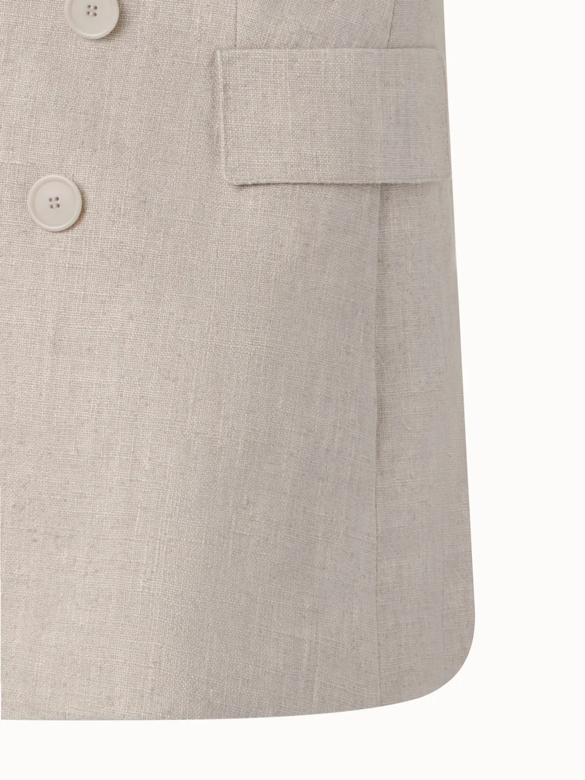 Linen Vest with Double-Breast Illusion