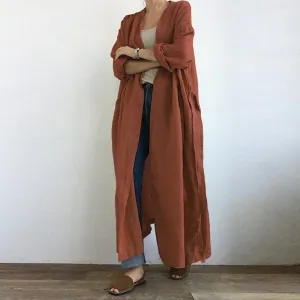 Long Linen Cardigan