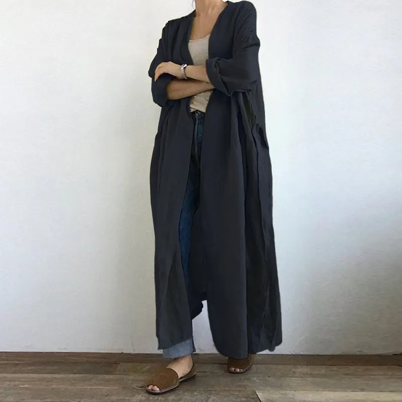 Long Linen Cardigan