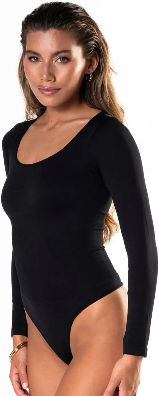 Long Sleeve Shapewear Bodysuits for Women Scoop Neck Body suits Tummy Control Shapewear Tank Tops
