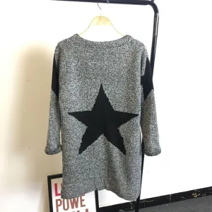 Long Sleeves Print Scoop Regular Cardigan