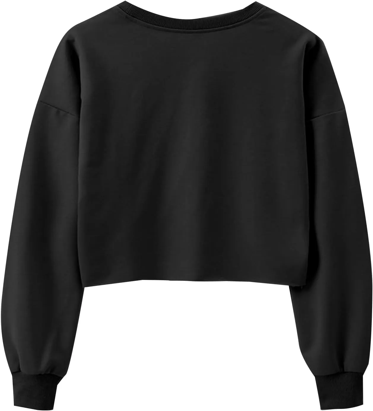 LovelyWholesale Women Graphic Crewneck Sweatshirts Casual Long Sleeve Cropped Tops