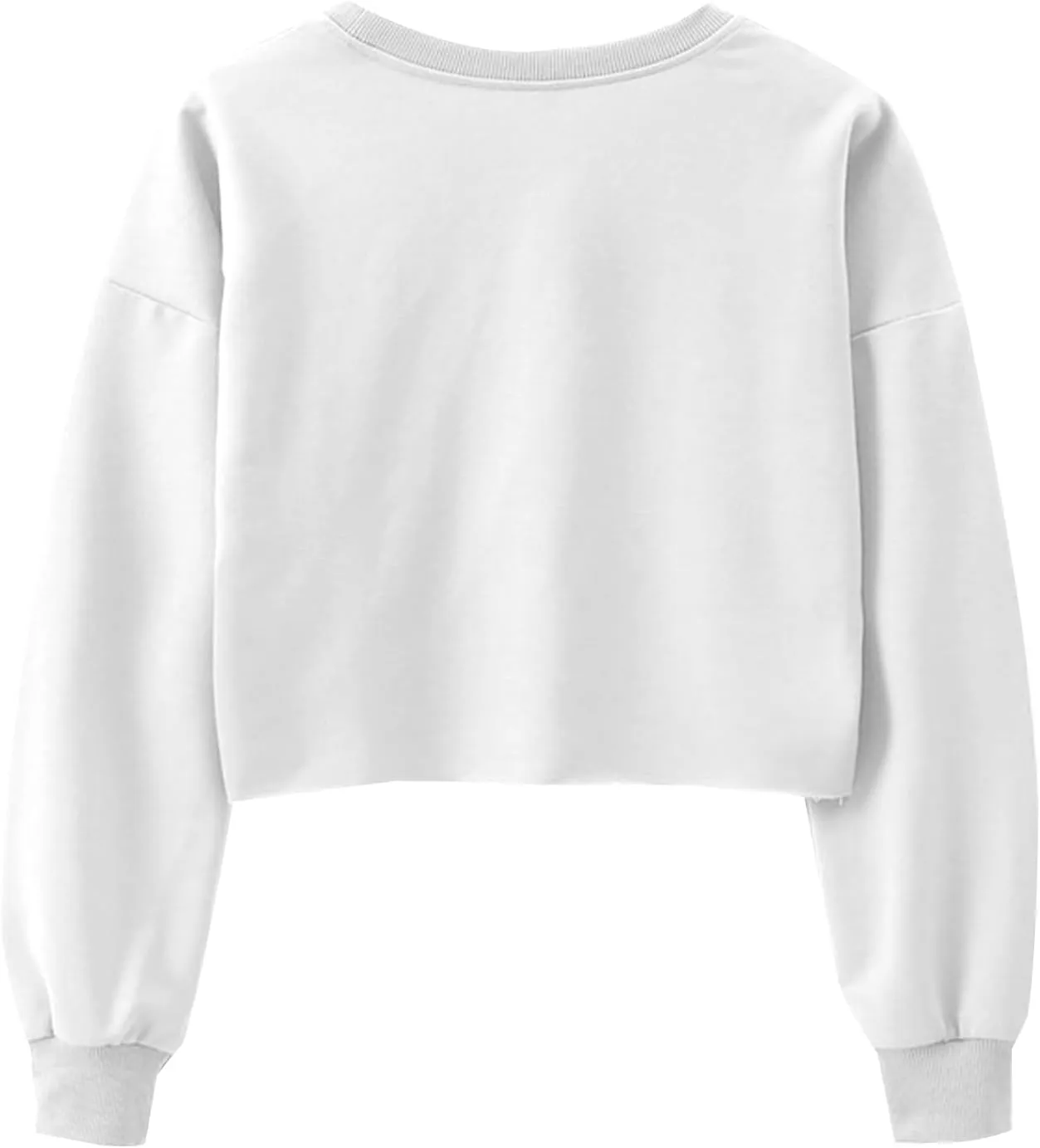 LovelyWholesale Women Graphic Crewneck Sweatshirts Casual Long Sleeve Cropped Tops