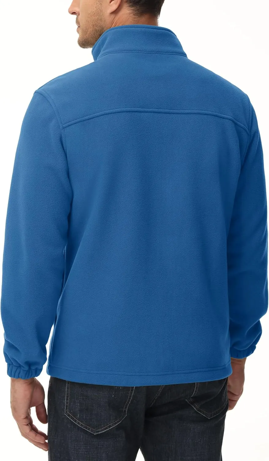 MAGCOMSEN Men's Winter Zip Up Polar Fleece Jacket Athletic Tactical Hiking Outdoor Jackets with 3 Pockets