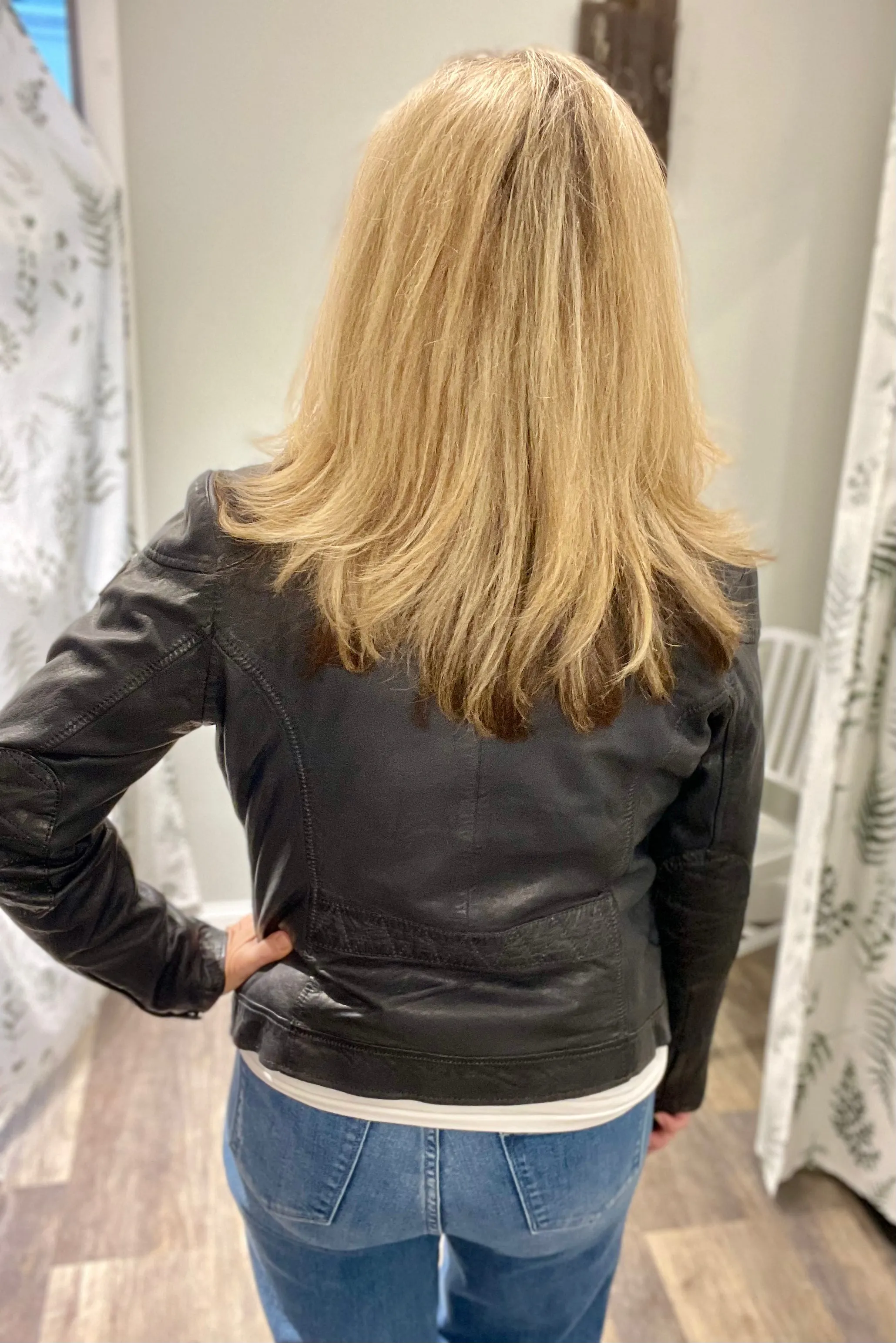 Mauritius Jenja CF Navy Leather Jacket - MEDIUM