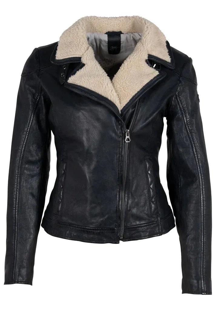 Mauritius Jenja CF Navy Leather Jacket - MEDIUM
