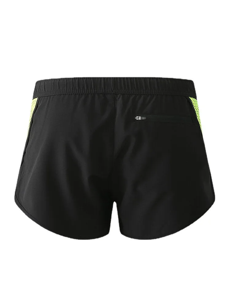 Men Mesh Patchwork Quickly Dry Drawstring Breathable Sports Board Shorts