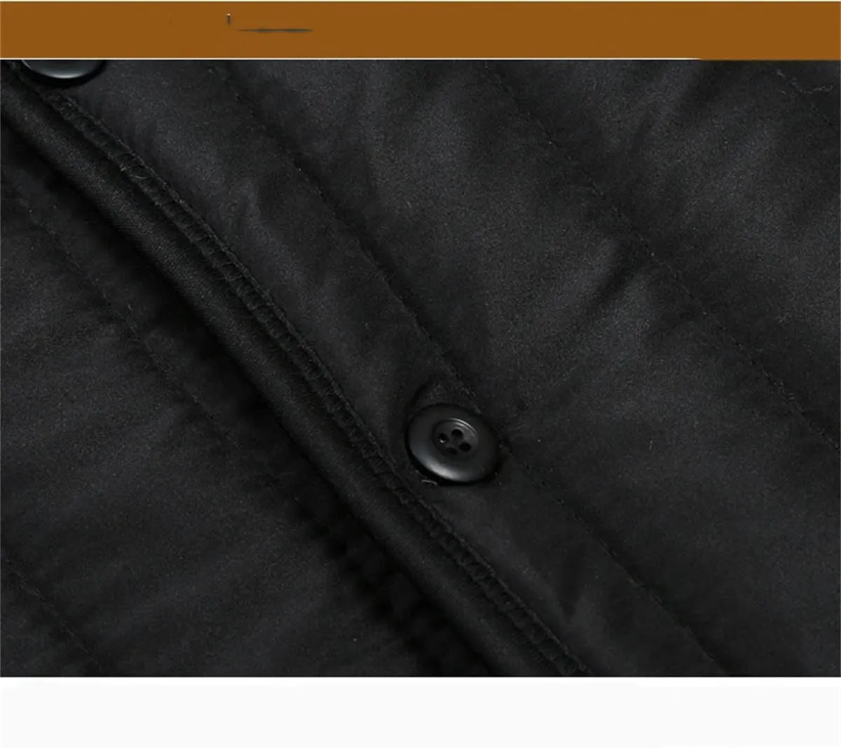 Men Winter Middle-Aged Stand Collar Single Breasted Cotton-Padded Jacket Dad Wool Coat