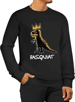 Mens Crewneck Long Sleeve Tops - Standard-Fit Jersey Shirt for Golf Sport