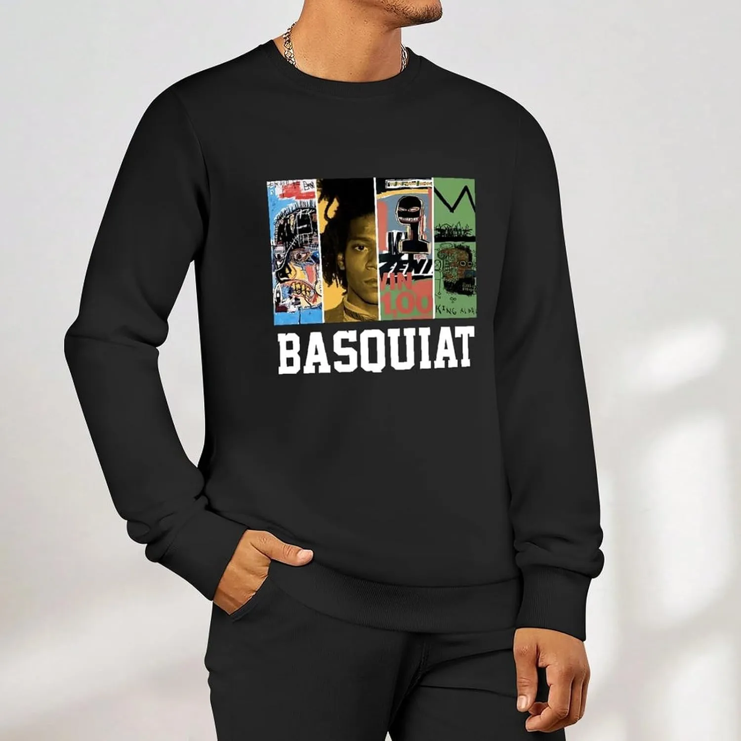 Mens Crewneck Long Sleeve Tops - Standard-Fit Jersey Shirt for Golf Sport