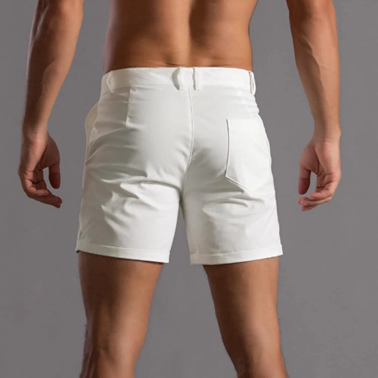 Men's Fashion Cargo Shorts Below Knee Length 3/4 Capri Pants Drawstring Pockets Elastic Waist Gym Shorts