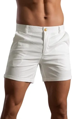 Men's Fashion Cargo Shorts Below Knee Length 3/4 Capri Pants Drawstring Pockets Elastic Waist Gym Shorts