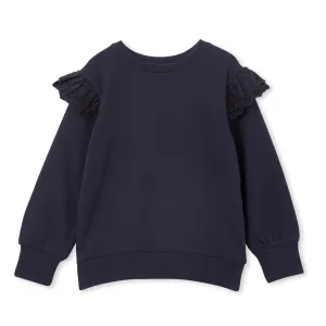 Milky Detail Sweat - Navy