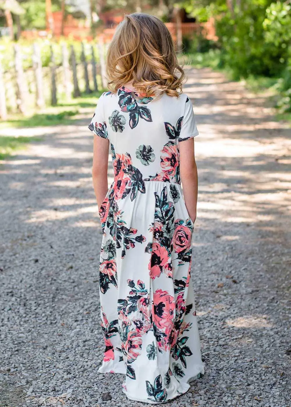 Mom and Me Floral Pattern Prints Matching Dresses