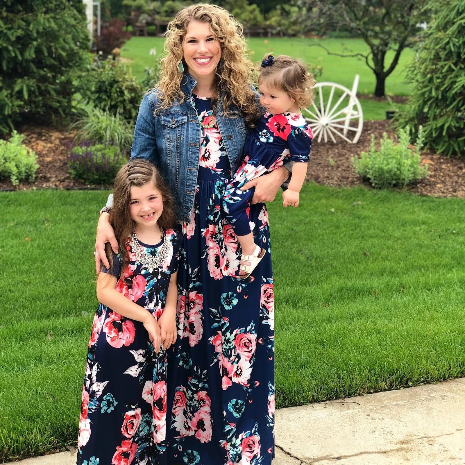 Mom and Me Floral Pattern Prints Matching Dresses