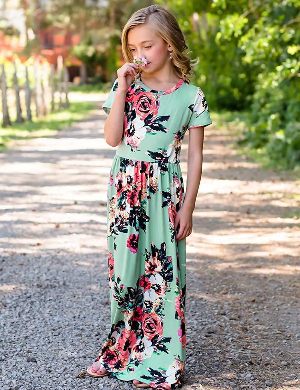 Mom and Me Floral Pattern Prints Matching Dresses