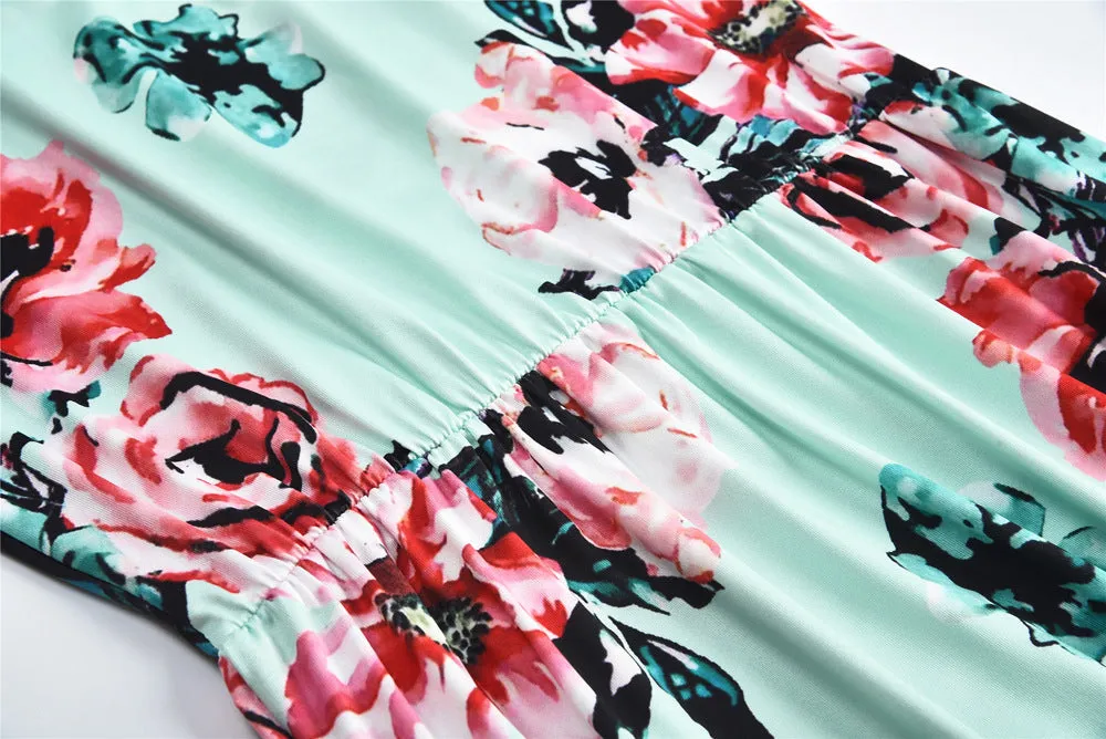 Mom and Me Floral Pattern Prints Matching Dresses