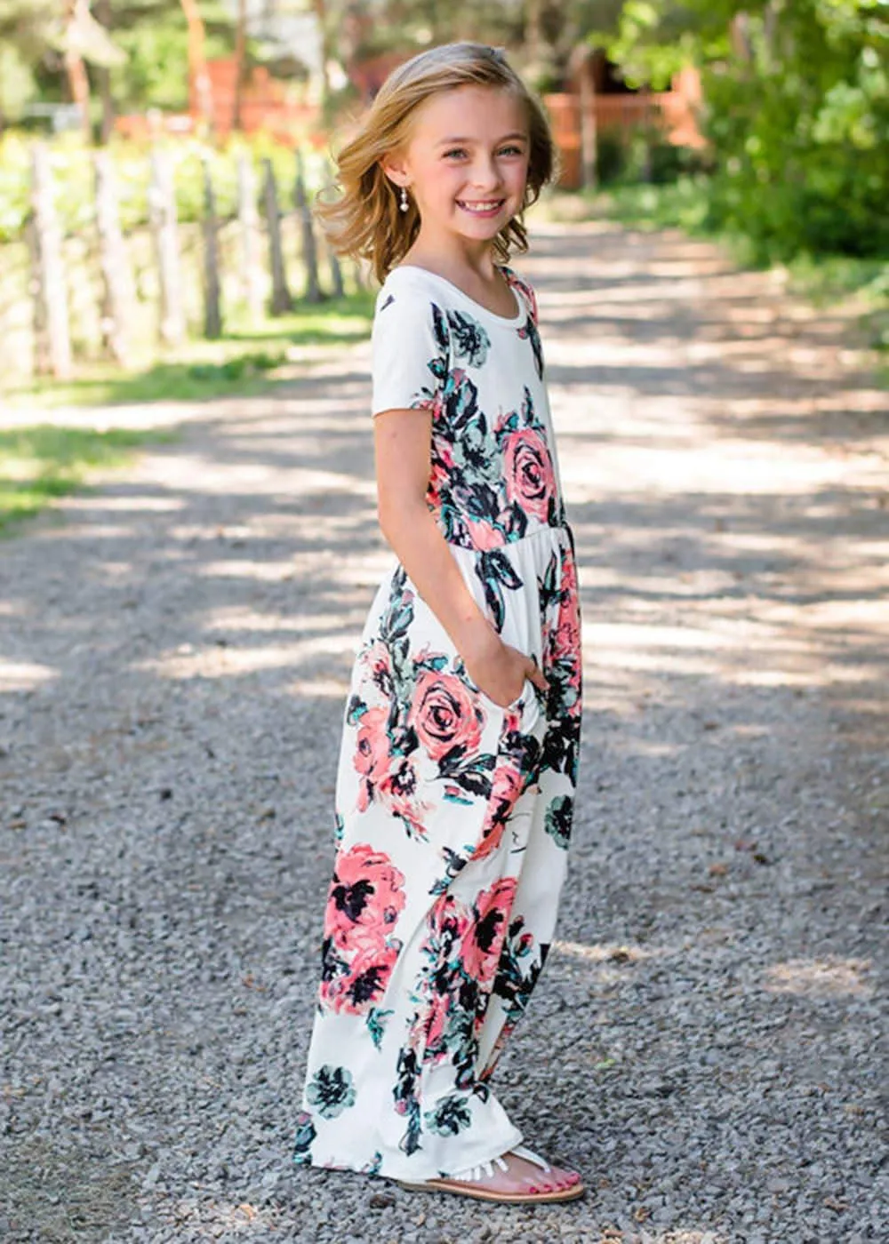 Mom and Me Floral Pattern Prints Matching Dresses