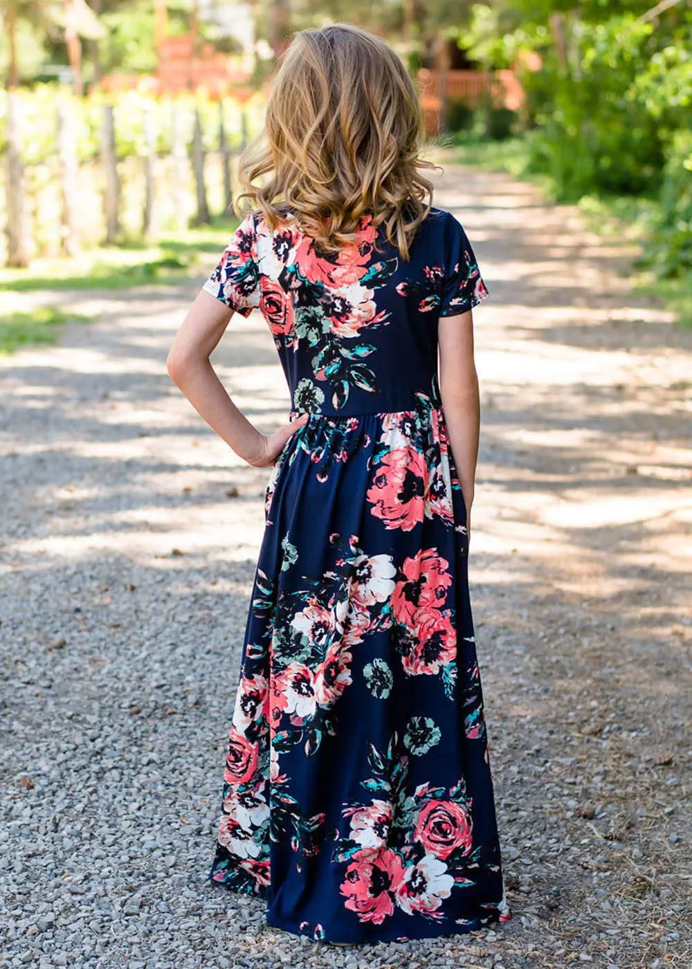 Mom and Me Floral Pattern Prints Matching Dresses