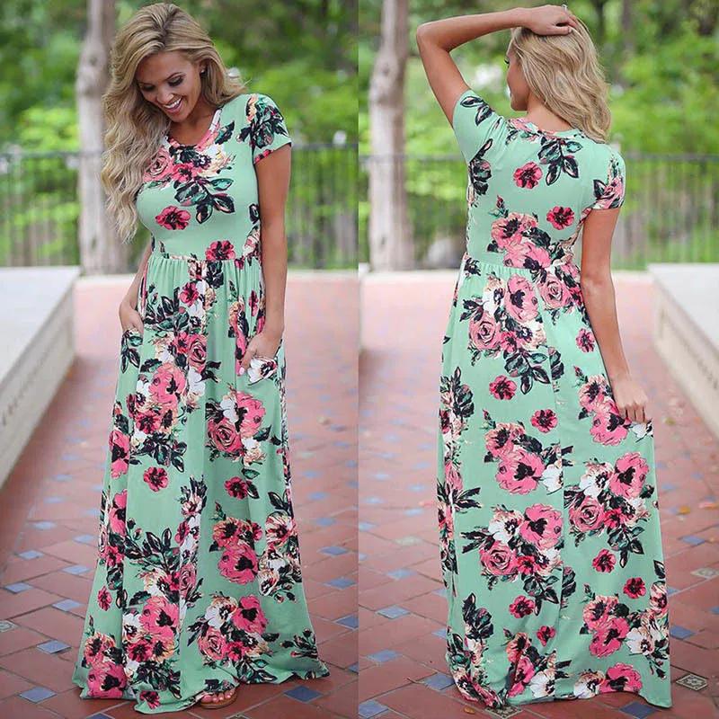 Mom and Me Floral Pattern Prints Matching Dresses
