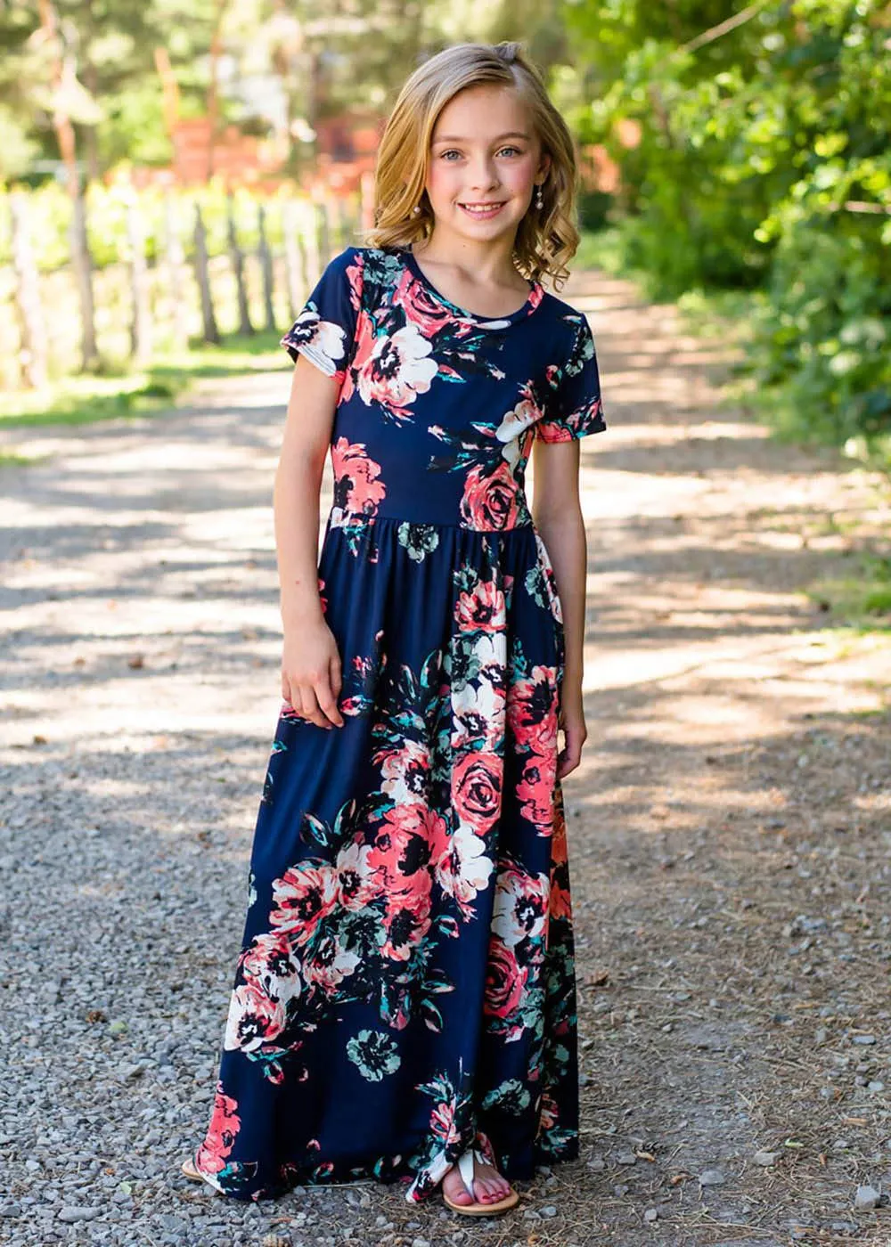 Mom and Me Floral Pattern Prints Matching Dresses