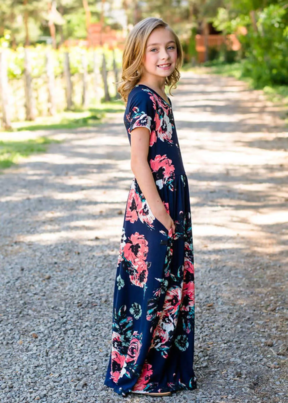 Mom and Me Floral Pattern Prints Matching Dresses