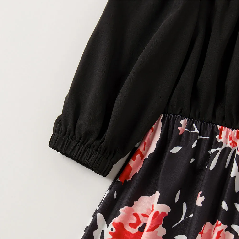 Mom and Me Floral Print Off The Shoulder Dress