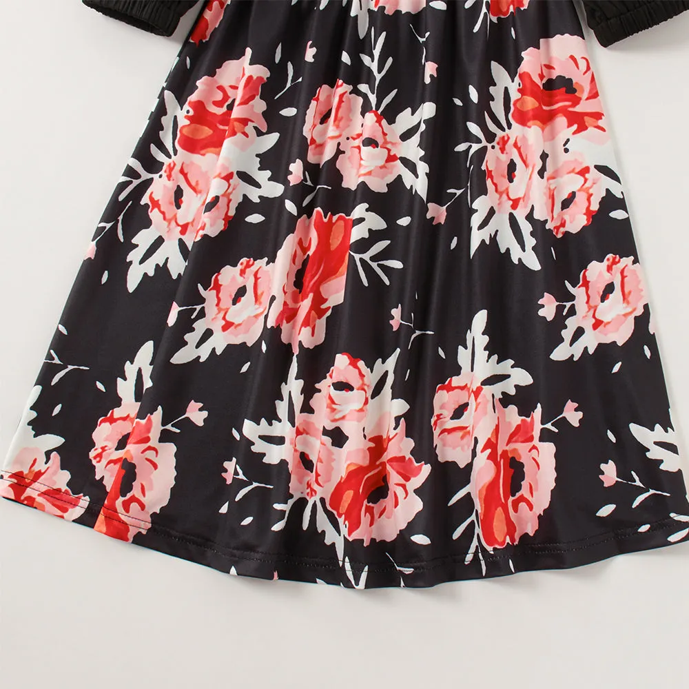 Mom and Me Floral Print Off The Shoulder Dress