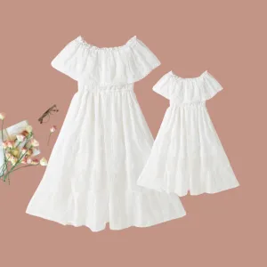 Mom and Me Lace Cold Shoulder Dress