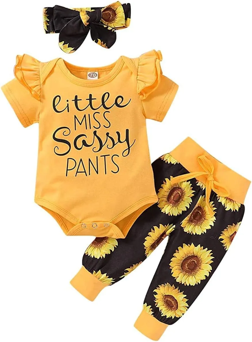 Newborn Baby Girl Clothes 3 PCS Outfits Set