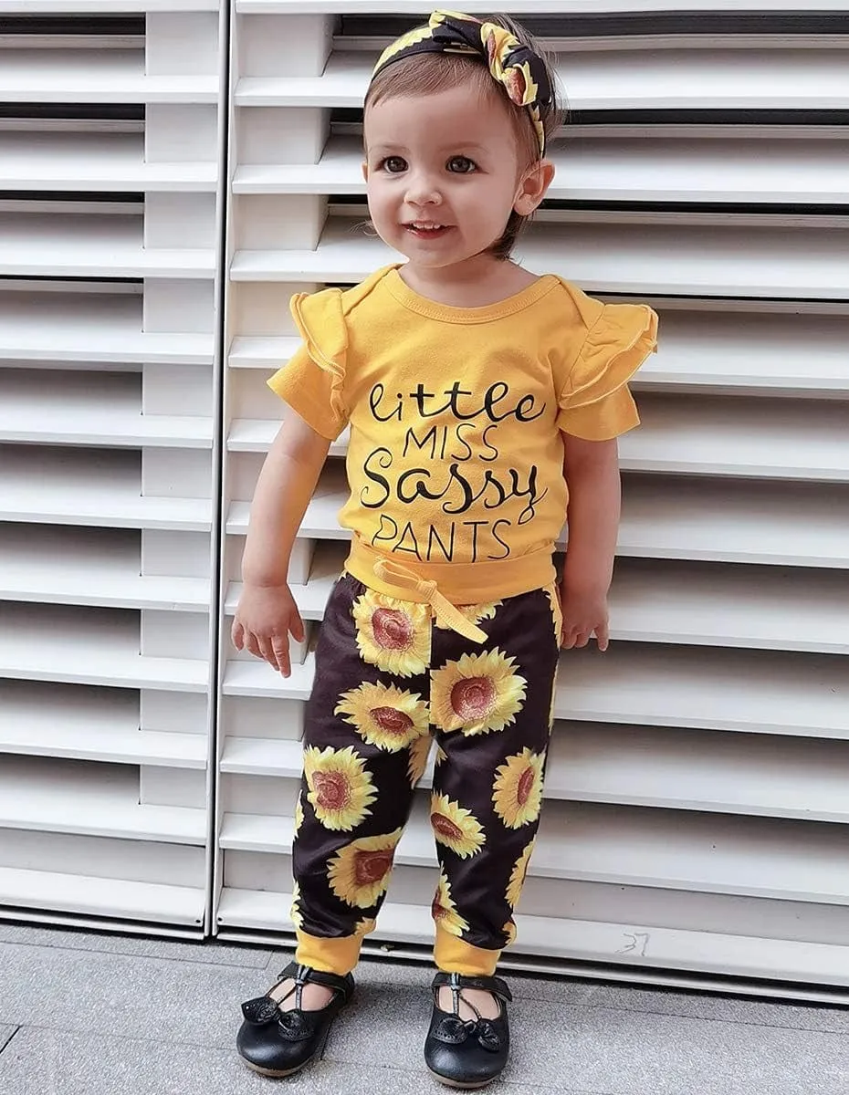 Newborn Baby Girl Clothes 3 PCS Outfits Set