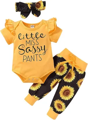 Newborn Baby Girl Clothes 3 PCS Outfits Set