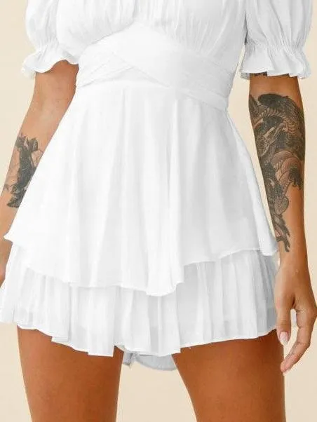 Off The Shoulder Lantern Lotus Leaf Sleeve Jumpsuit for Women