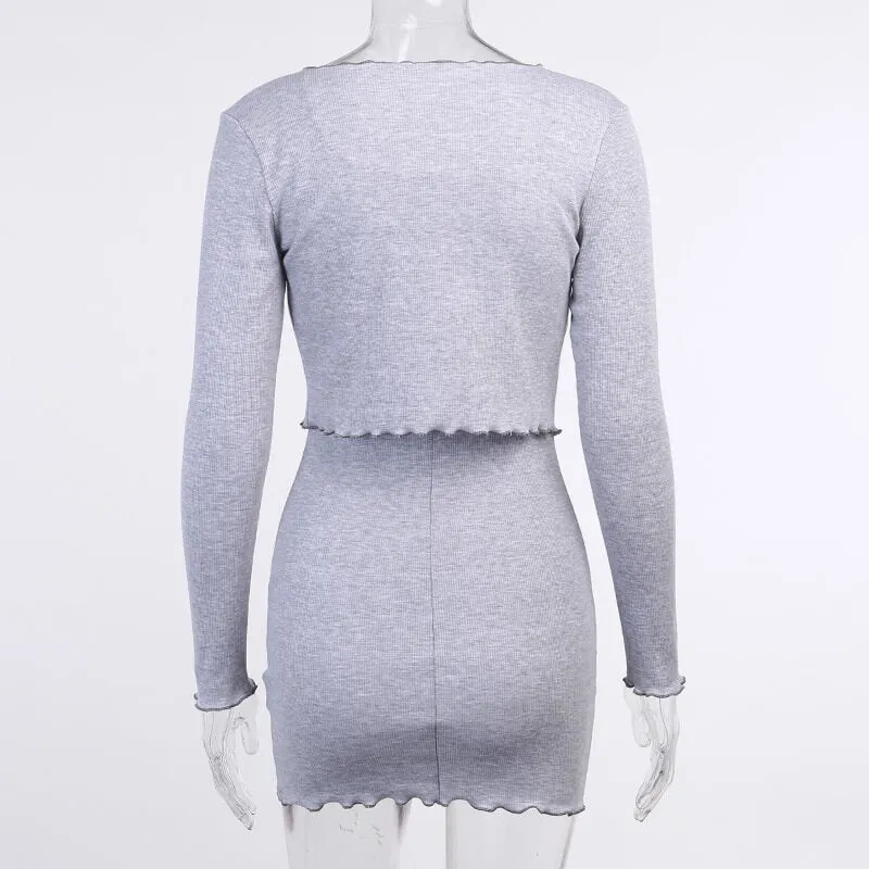 OL Two Piece Set Knitted Dress