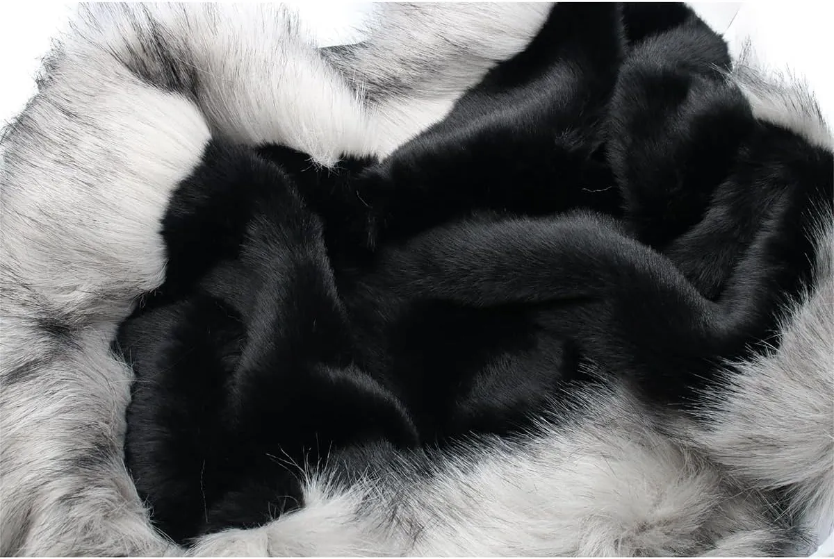 Old Dlrd Women's Winter Faux Fur Coat Wedding Bride Cloak Cape Shawl for Evening Party