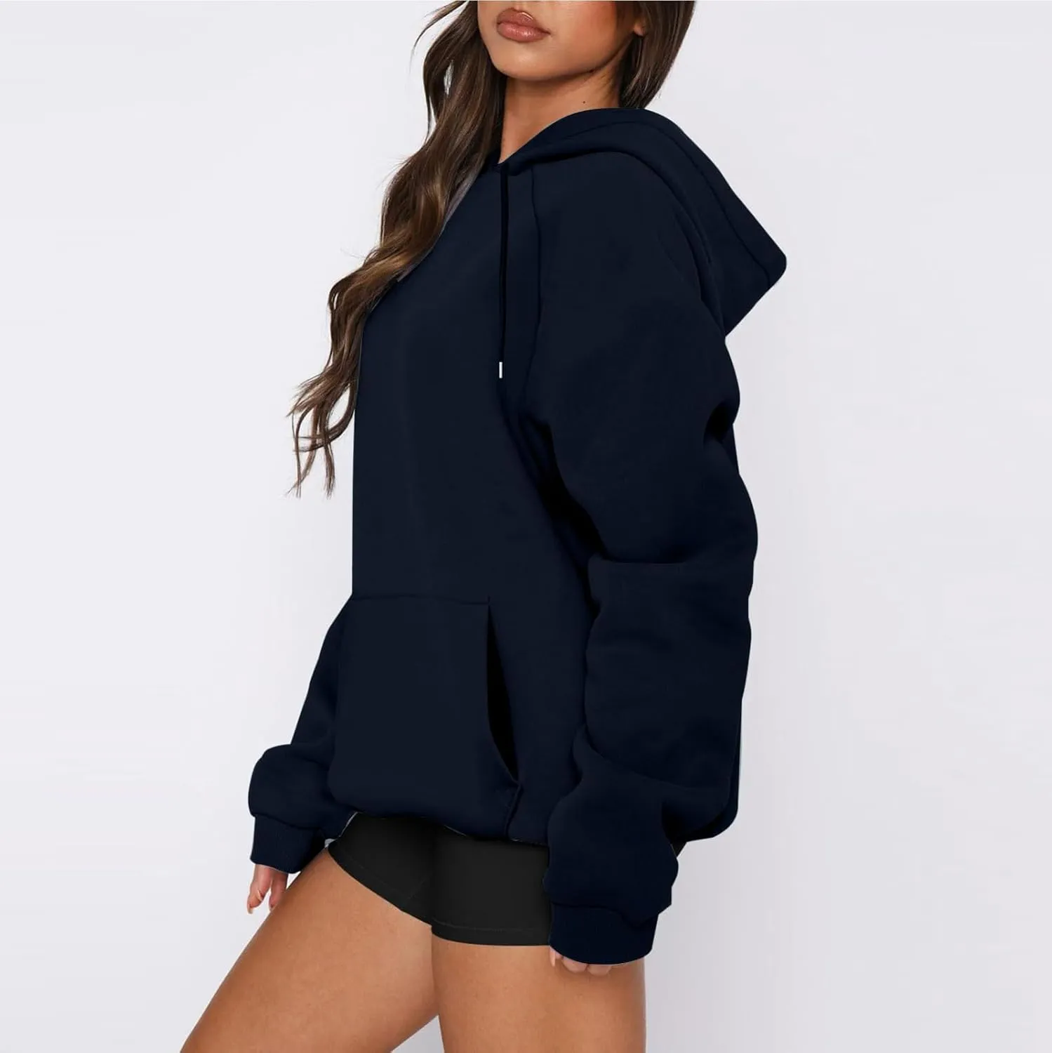 Oversized Hoodies for Women Fleece Hooded Sweatshirt Loose Fitting Tops Drawstring Long Sleeve Pullover with Pocket