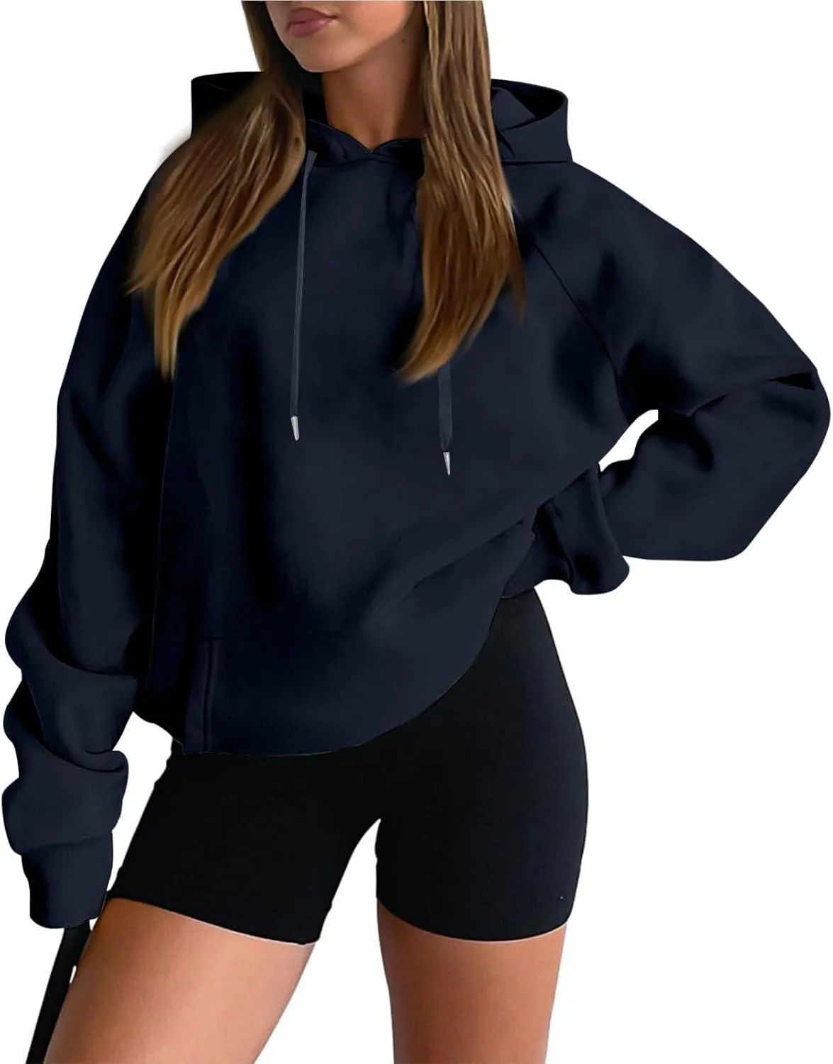 Oversized Hoodies for Women Fleece Hooded Sweatshirt Loose Fitting Tops Drawstring Long Sleeve Pullover with Pocket