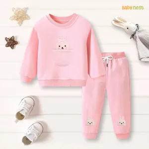 Pastel Bunny Cuddle Fleece Tracksuit for Kids