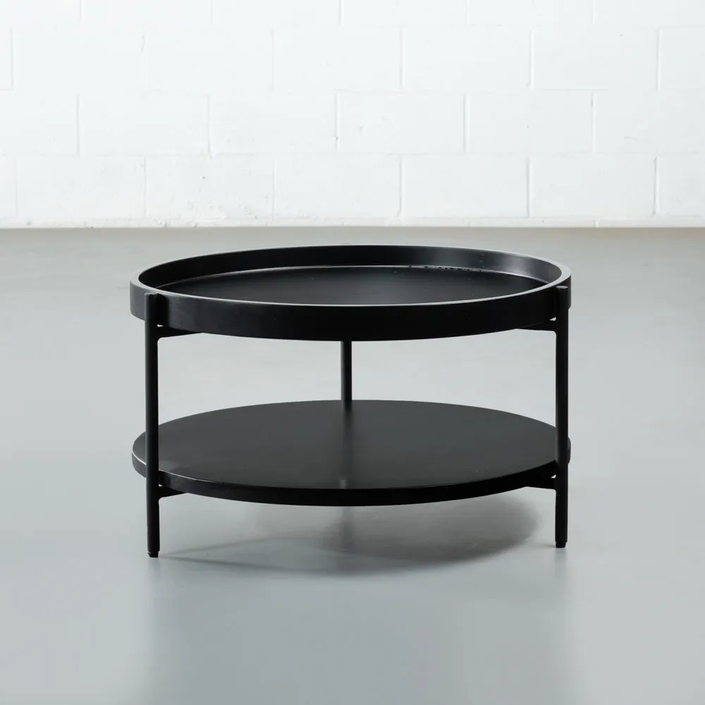Stylish PAVIA - Premium Black Acacia Wood Coffee Table