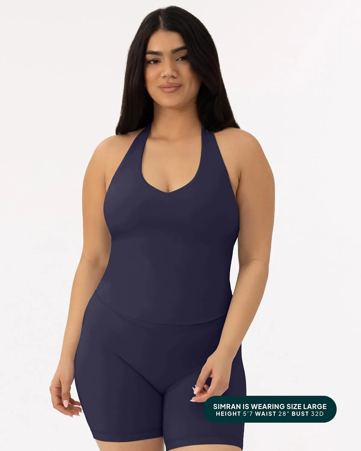 PAVOI ACTIVE Workout Halter Tops for Women Built in Bra - Low Support V Neck Backless Sports Tank Top Shelf Bra - HiPerform