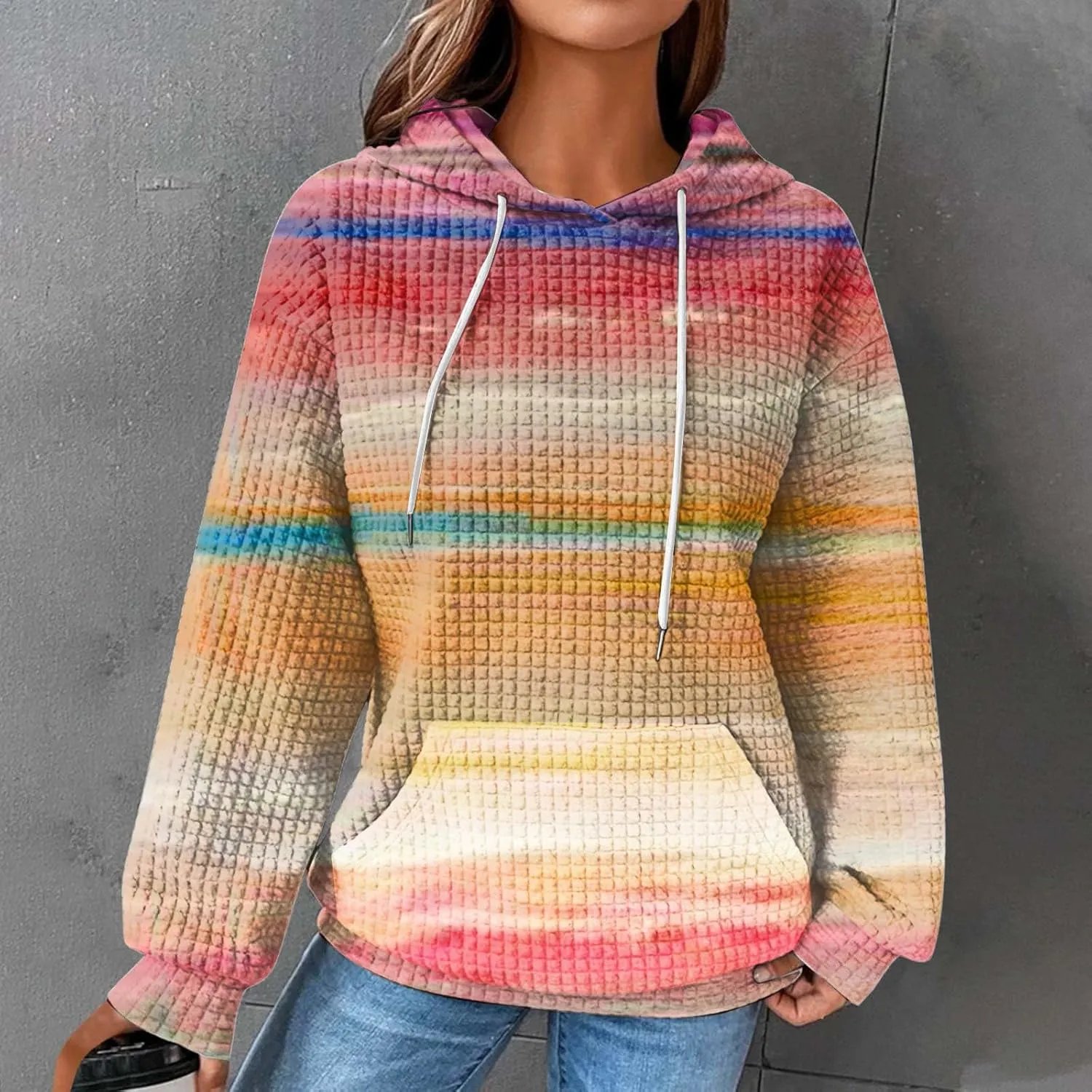 Plus Size Hoodies for Women 2024 Trendy Drawstring Pullover Sweatshirts Y2k Oversized Hoodies with Pockets