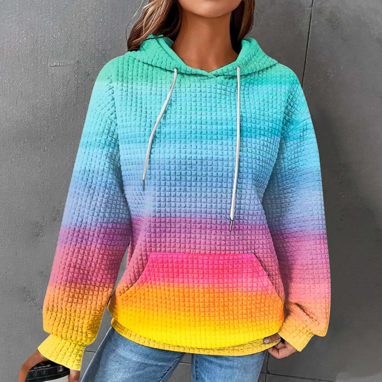 Plus Size Hoodies for Women 2024 Trendy Drawstring Pullover Sweatshirts Y2k Oversized Hoodies with Pockets