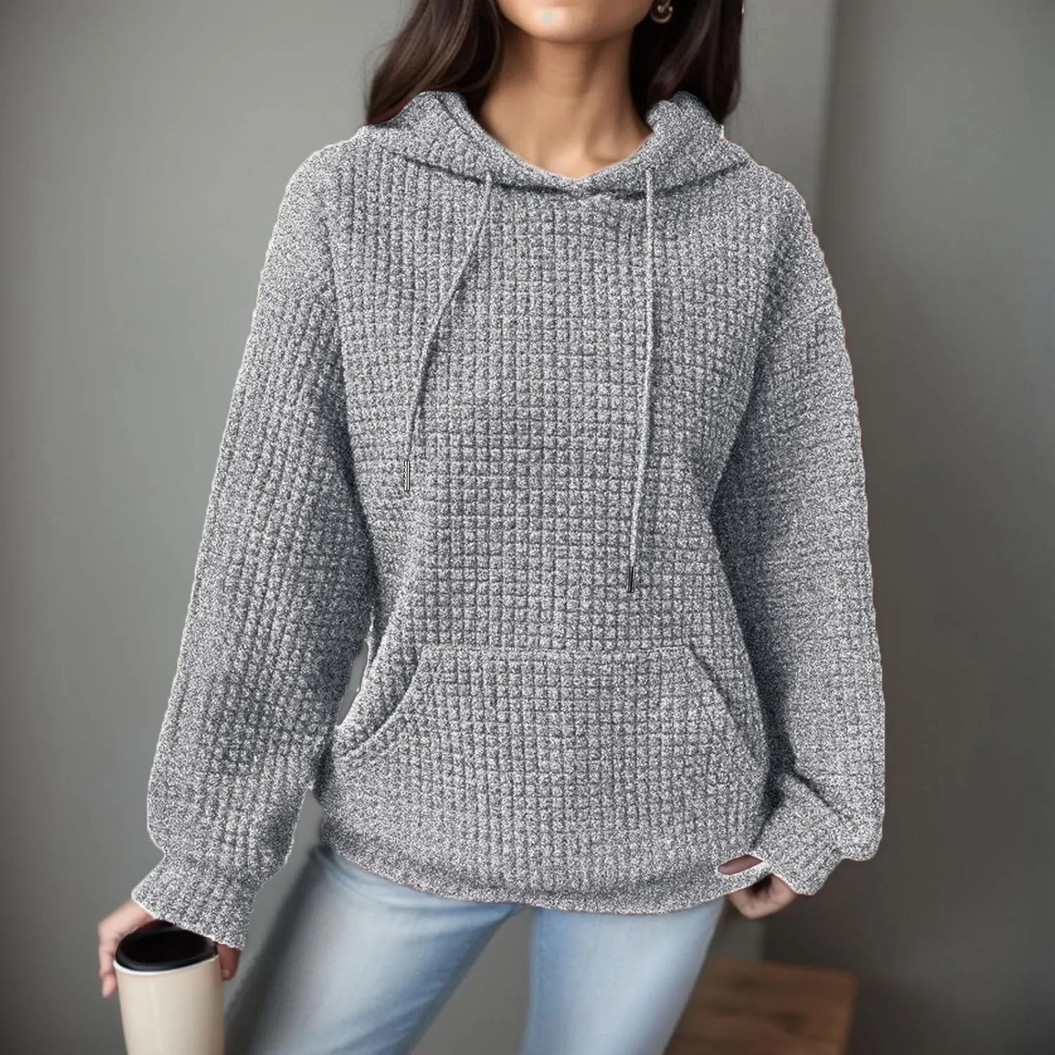Plus Size Hoodies for Women 2024 Trendy Drawstring Pullover Sweatshirts Y2k Oversized Hoodies with Pockets