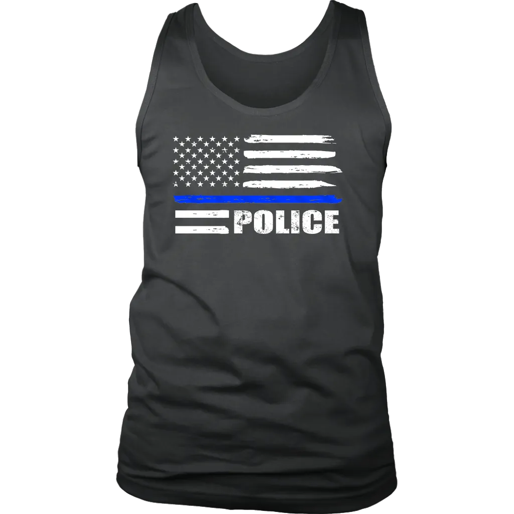 Police - Thin Blue Line Flag - Tank tops
