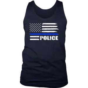 Police - Thin Blue Line Flag - Tank tops