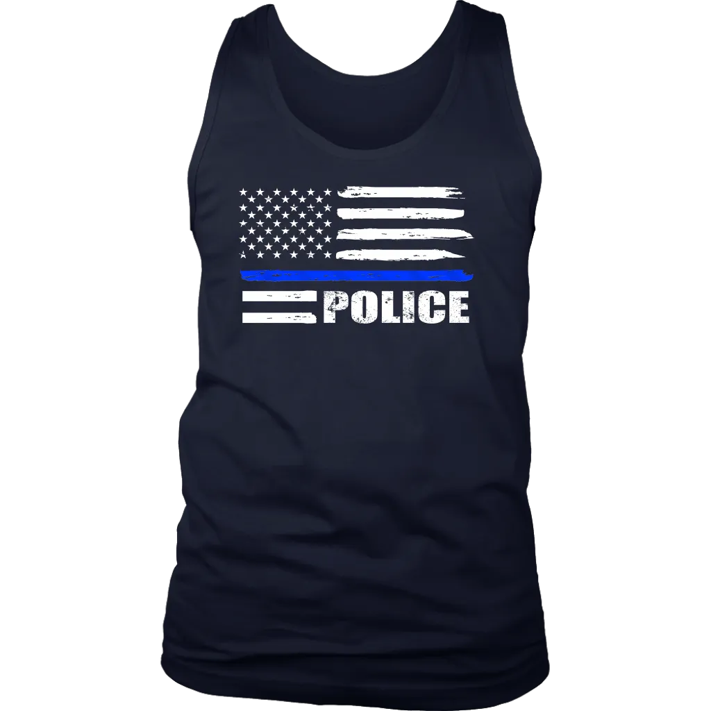 Police - Thin Blue Line Flag - Tank tops