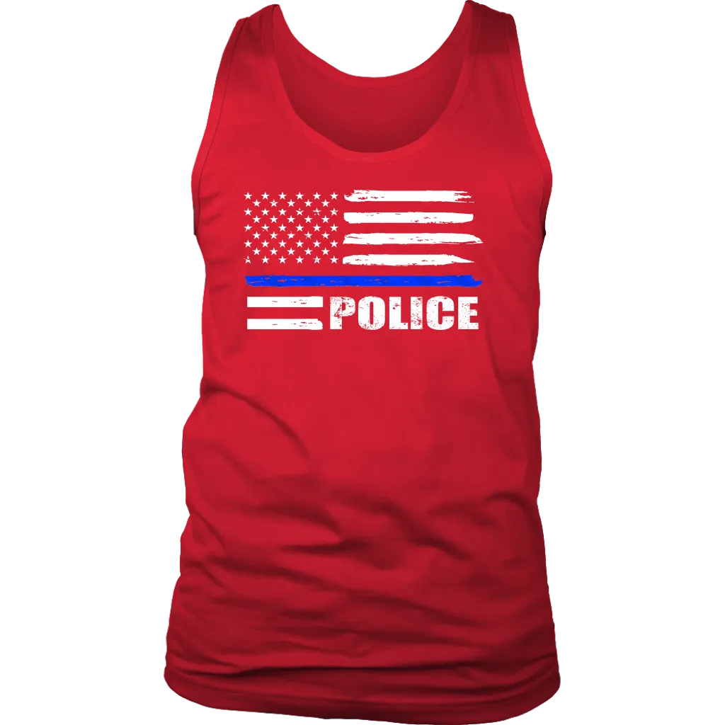 Police - Thin Blue Line Flag - Tank tops