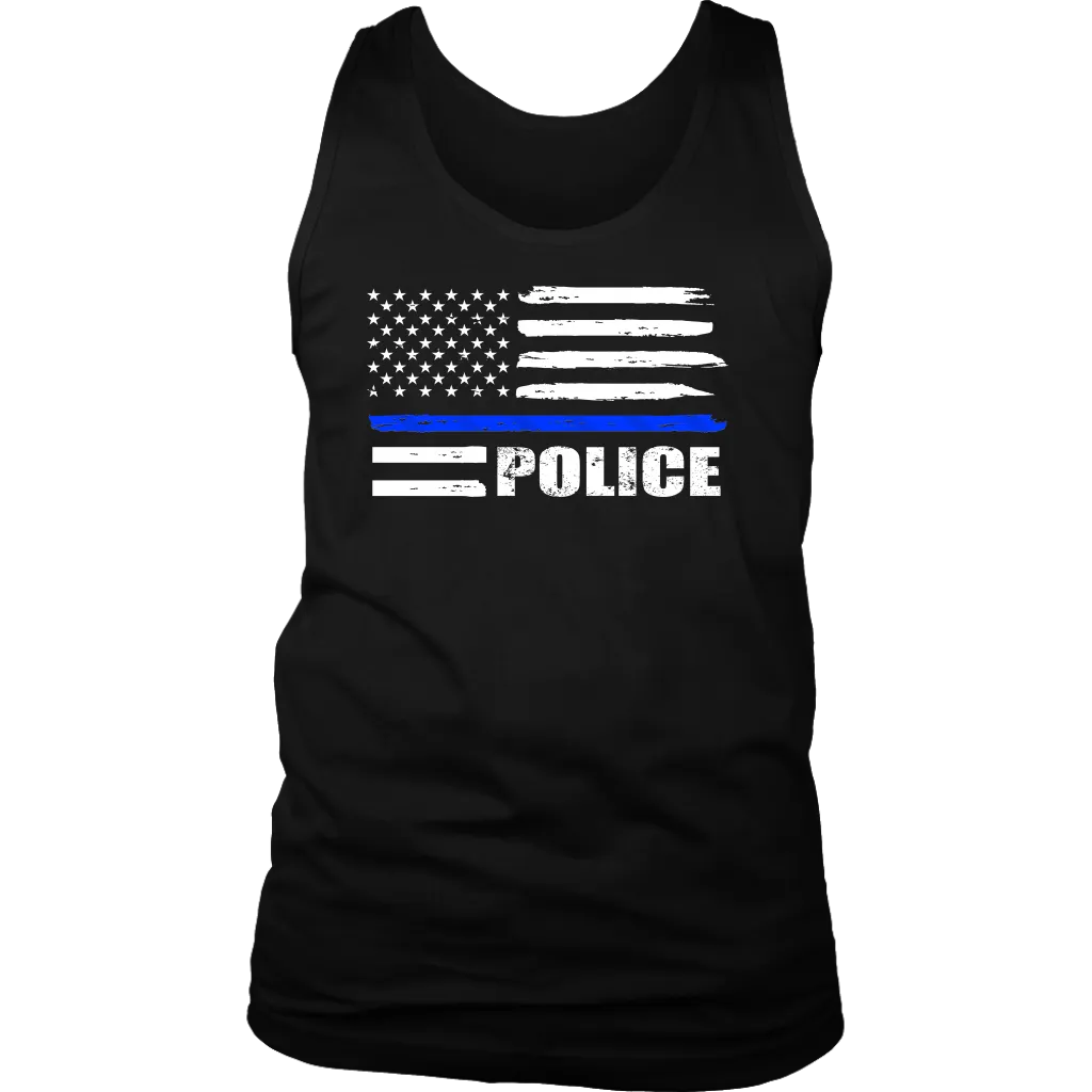Police - Thin Blue Line Flag - Tank tops